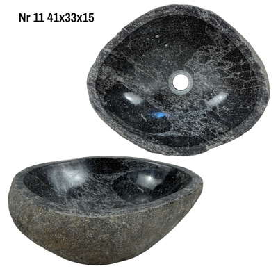 Natural stone washbasin - bathroom toilet countertop washbasin wash bowl - unique - boulder stone solid 