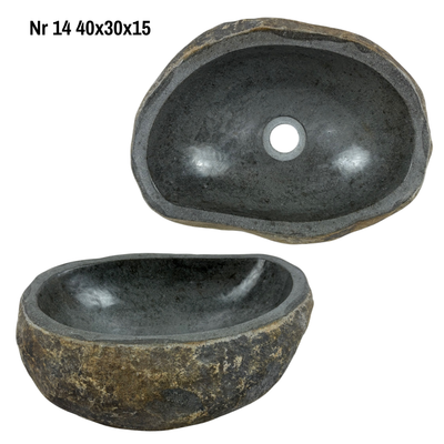 Natural stone washbasin - bathroom toilet countertop washbasin wash bowl - unique - boulder stone solid 