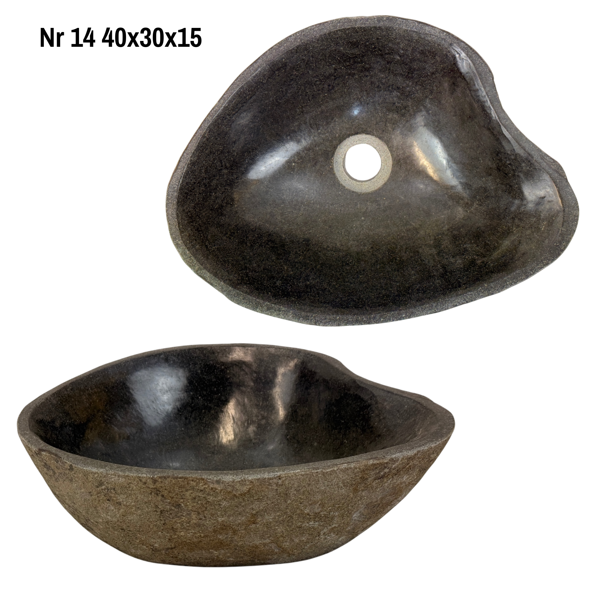 Natural stone washbasin - bathroom toilet countertop washbasin wash bowl - unique - boulder stone solid 