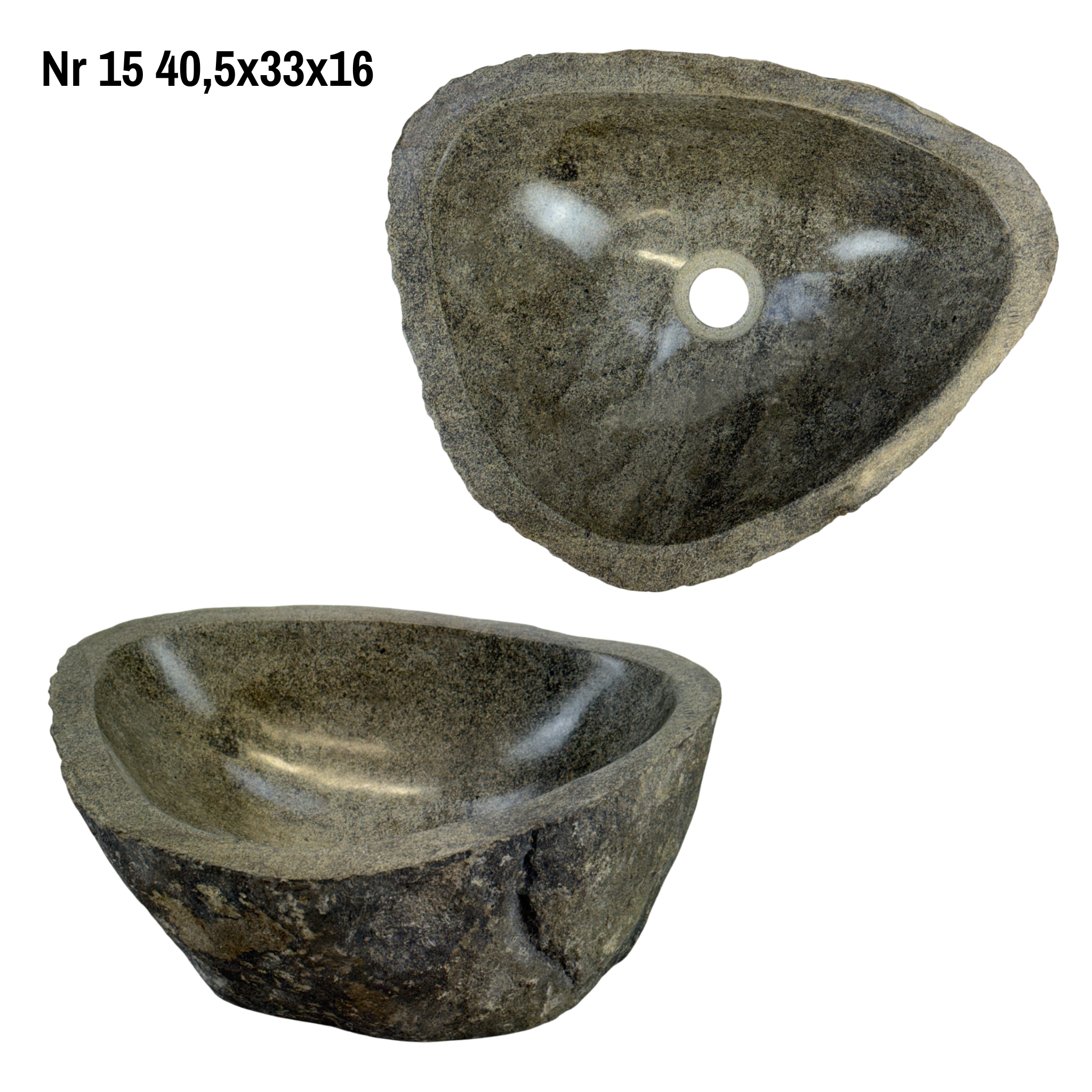 Naturstein Waschbecken - Badezimmer Toilette Aufsatzwaschbecken Waschschale - Einzigartig - Findling Stein Massiv