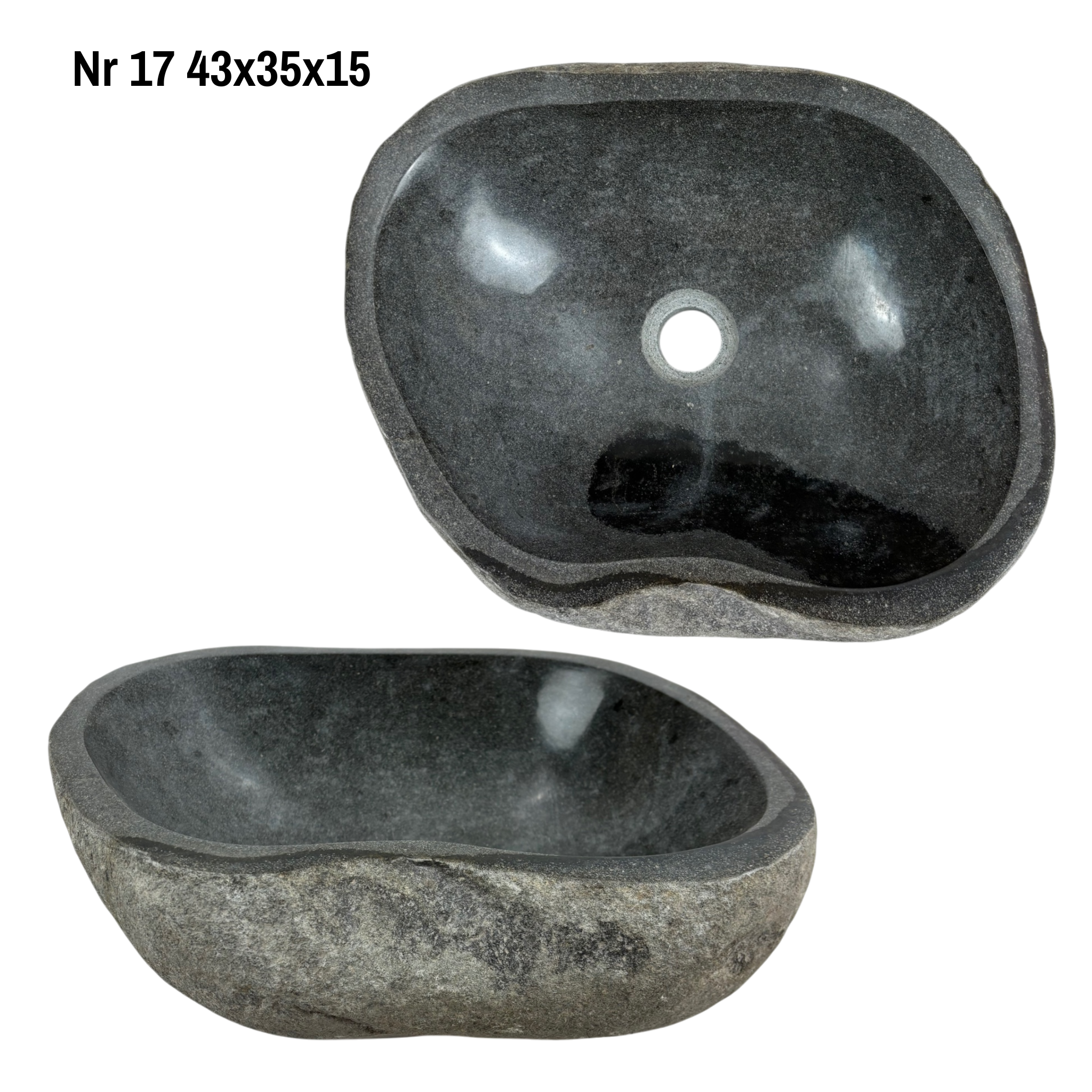 Natural stone washbasin - bathroom toilet countertop washbasin wash bowl - unique - boulder stone solid 