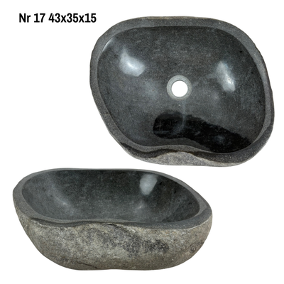 Natural stone washbasin - bathroom toilet countertop washbasin wash bowl - unique - boulder stone solid 