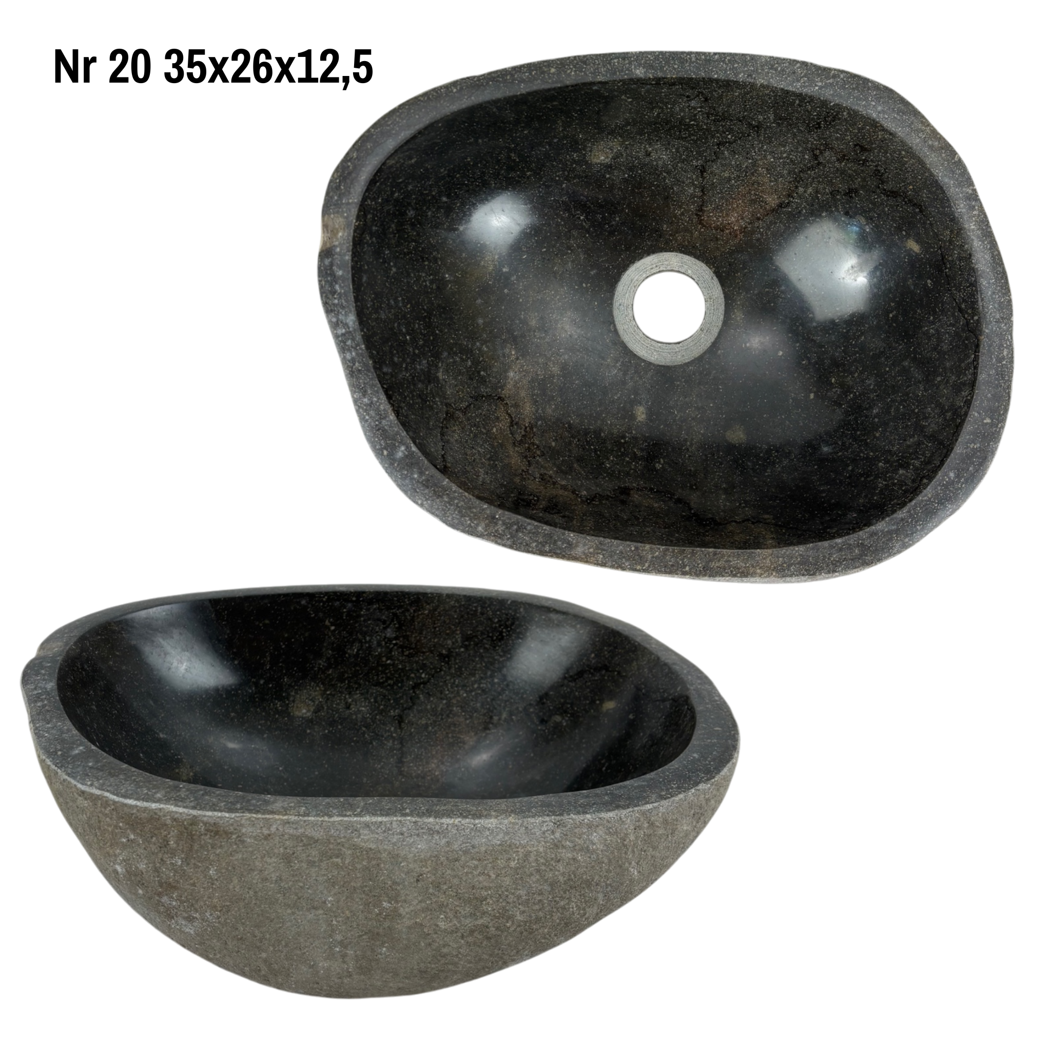Natural stone washbasin - bathroom toilet countertop washbasin wash bowl - unique - boulder stone solid 