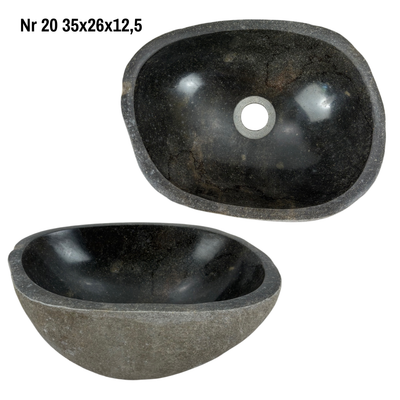 Natural stone washbasin - bathroom toilet countertop washbasin wash bowl - unique - boulder stone solid 