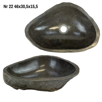 Naturstein Waschbecken - Badezimmer Toilette Aufsatzwaschbecken Waschschale - Einzigartig - Findling Stein Massiv