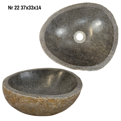 Natural stone washbasin - bathroom toilet countertop washbasin wash bowl - unique - boulder stone solid 