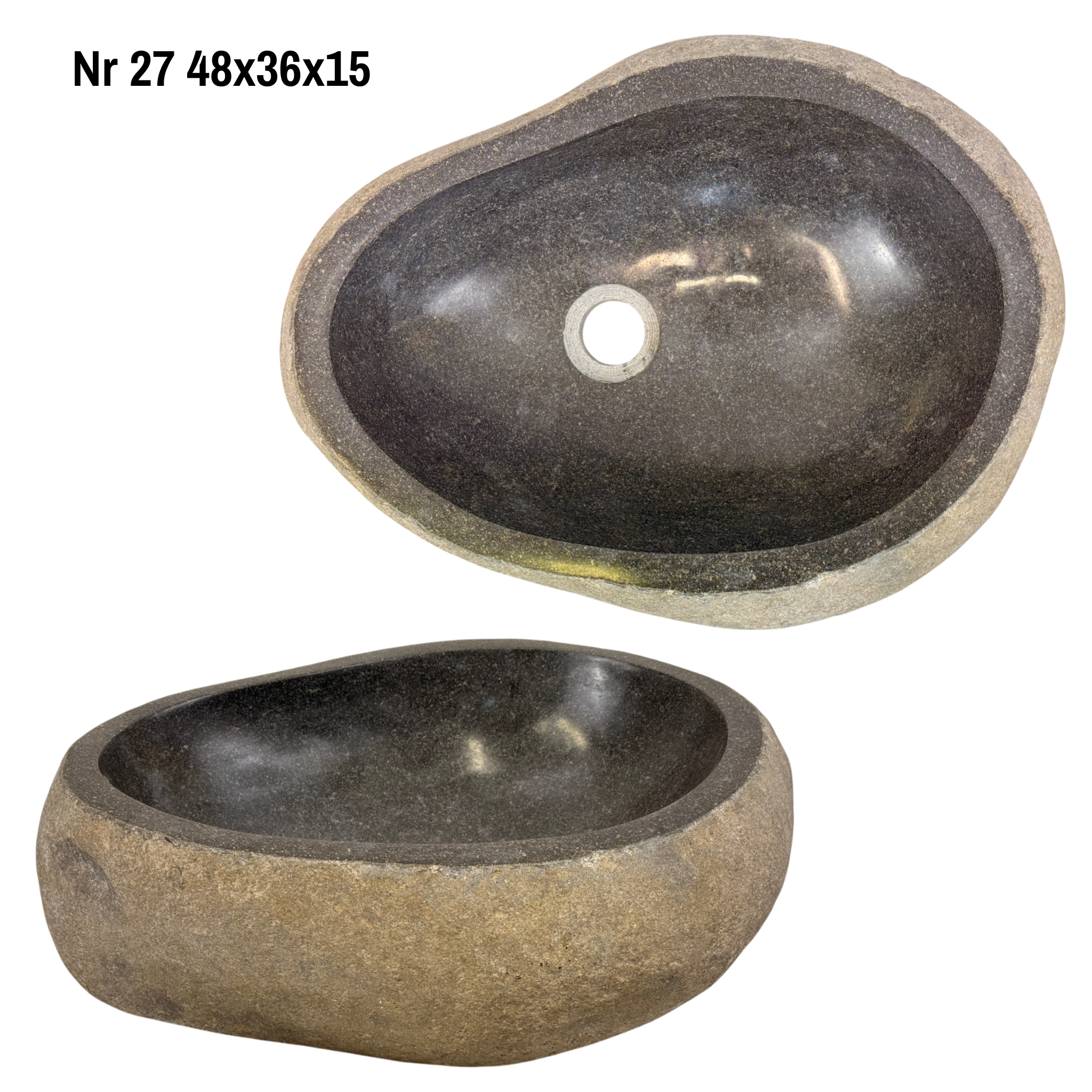 Natural stone washbasin - bathroom toilet countertop washbasin wash bowl - unique - boulder stone solid 