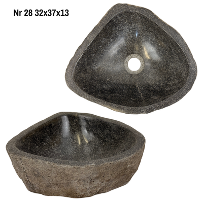 Natural stone washbasin - bathroom toilet countertop washbasin wash bowl - unique - boulder stone solid 