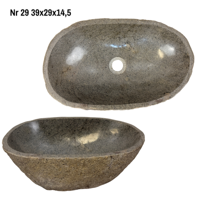 Natural stone washbasin - bathroom toilet countertop washbasin wash bowl - unique - boulder stone solid 