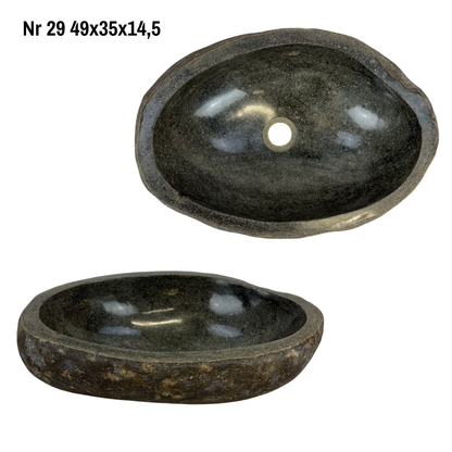 Lavabo en pierre naturelle - lavabo à poser pour salle de bain - unique - pierre de rocher solide