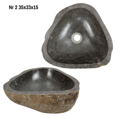 Natural stone washbasin - bathroom toilet countertop washbasin wash bowl - unique - boulder stone solid 