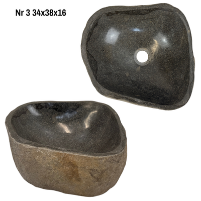 Natural stone washbasin - bathroom toilet countertop washbasin wash bowl - unique - boulder stone solid 