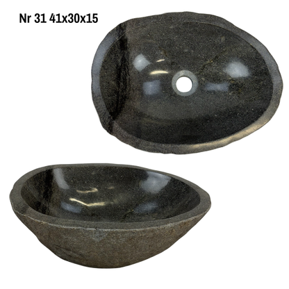 Lavabo en pierre naturelle - lavabo à poser pour salle de bain - unique - pierre de rocher solide