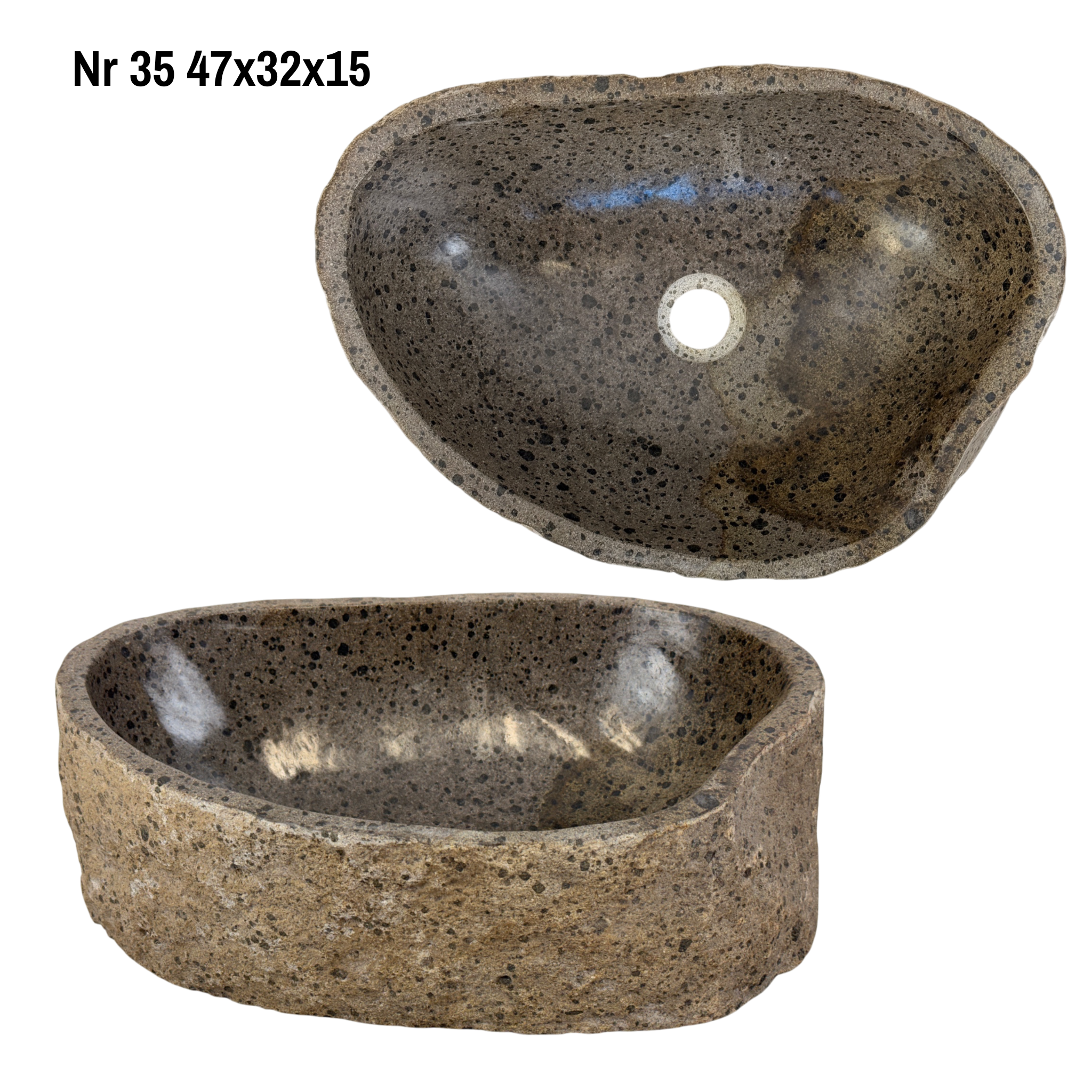 Natural stone washbasin - bathroom toilet countertop washbasin wash bowl - unique - boulder stone solid 
