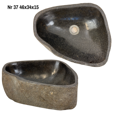 Natural stone washbasin - bathroom toilet countertop washbasin wash bowl - unique - boulder stone solid 