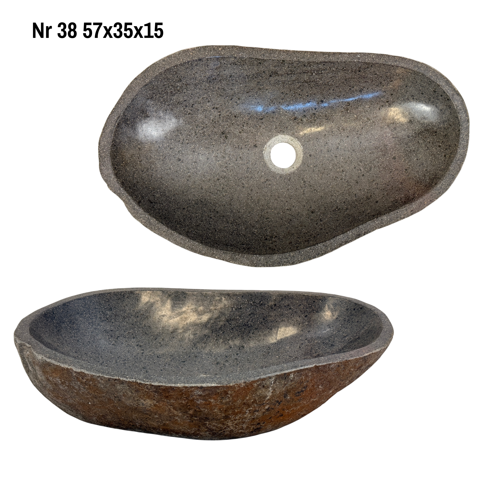 Natural stone washbasin - bathroom toilet countertop washbasin wash bowl - unique - boulder stone solid 
