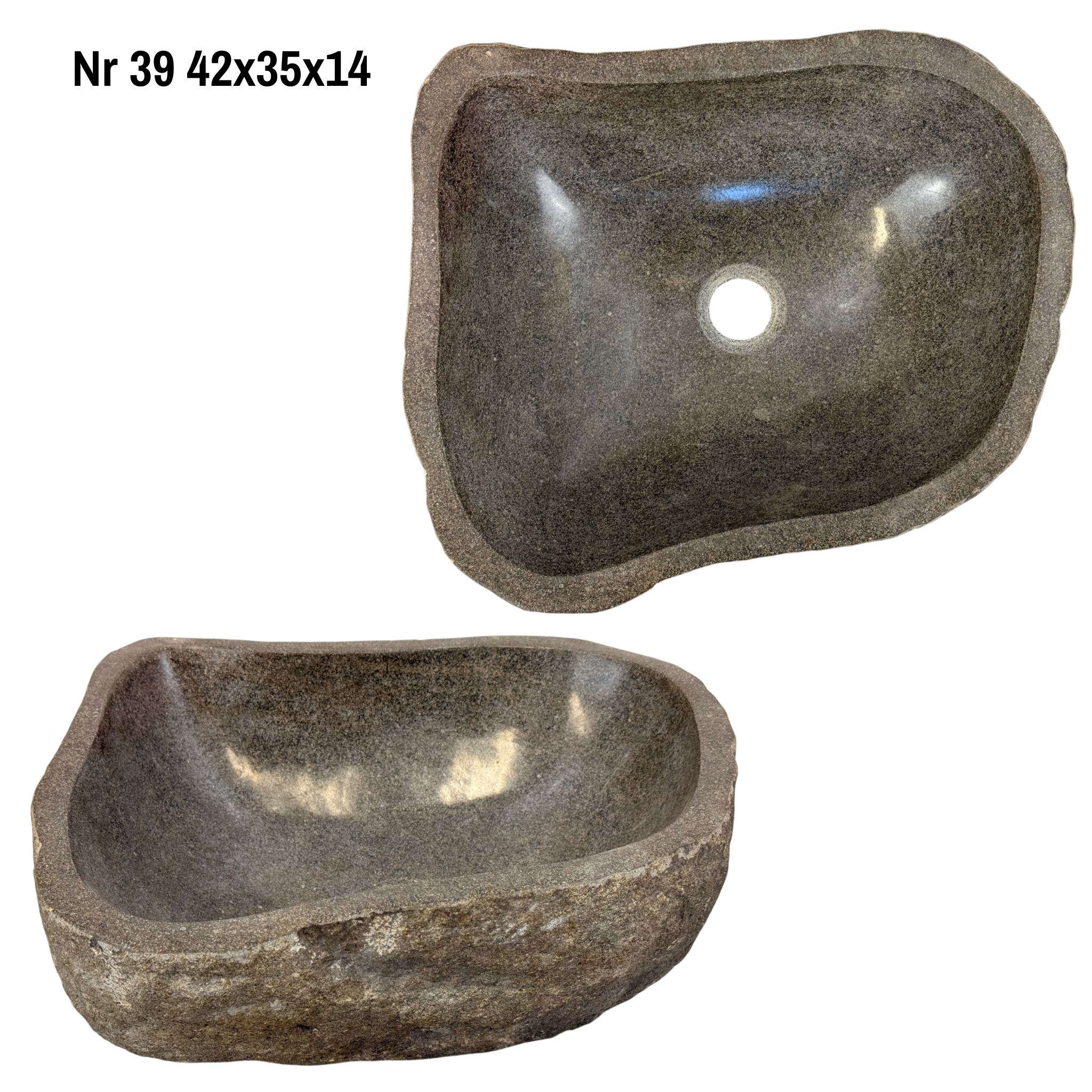 Natural stone washbasin - bathroom toilet countertop washbasin wash bowl - unique - boulder stone solid 