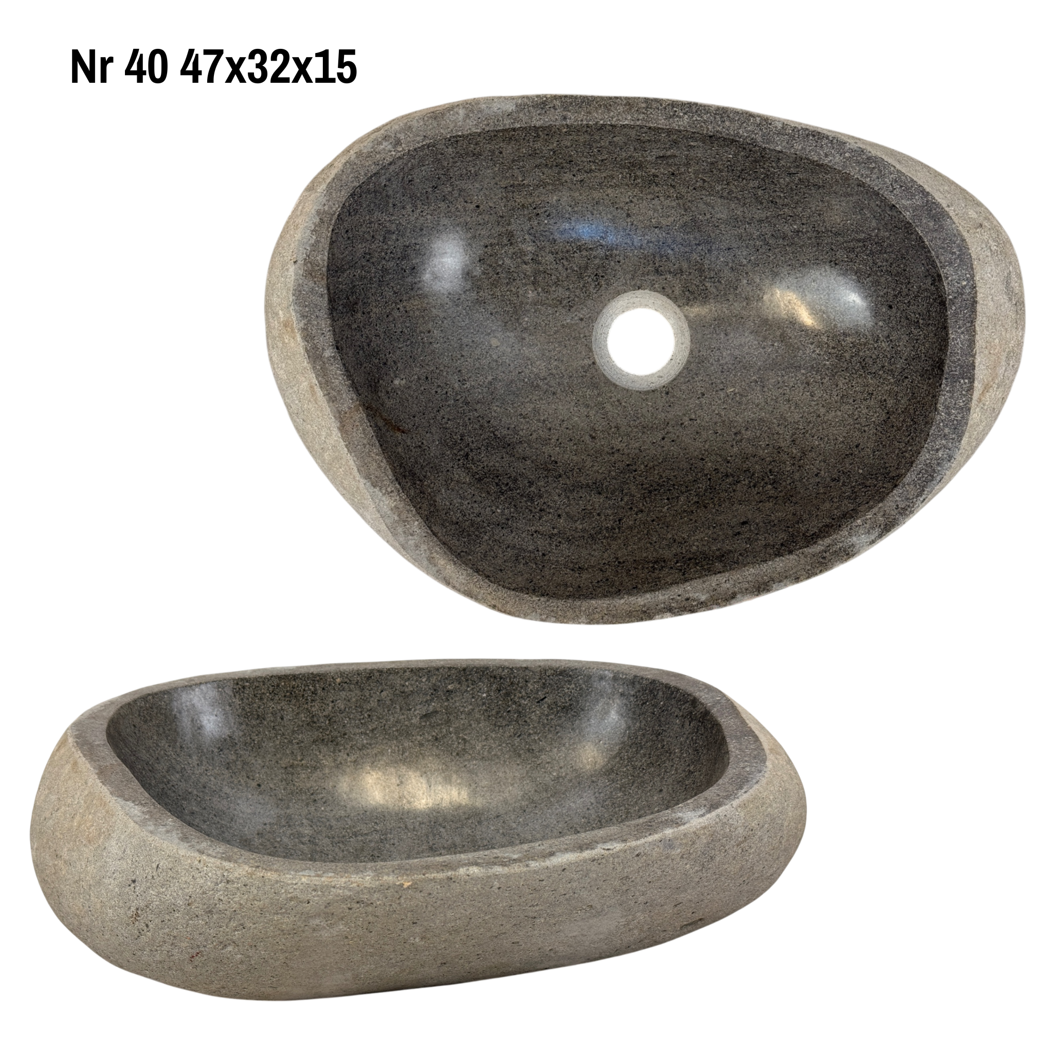 Natural stone washbasin - bathroom toilet countertop washbasin wash bowl - unique - boulder stone solid 