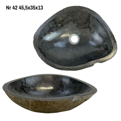 Naturstein Waschbecken - Badezimmer Toilette Aufsatzwaschbecken Waschschale - Einzigartig - Findling Stein Massiv