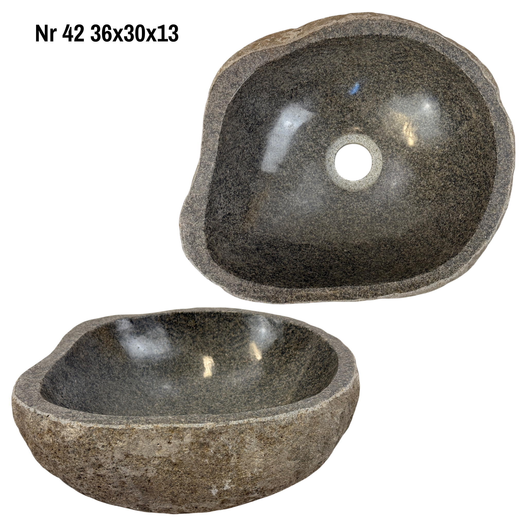 Natural stone washbasin - bathroom toilet countertop washbasin wash bowl - unique - boulder stone solid 