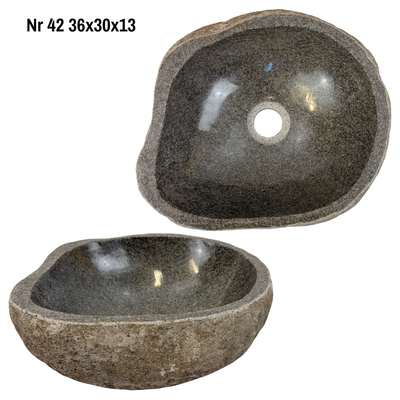 Natural stone washbasin - bathroom toilet countertop washbasin wash bowl - unique - boulder stone solid 