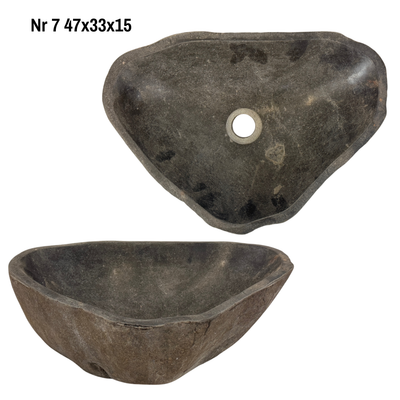 Natural stone washbasin - bathroom toilet countertop washbasin wash bowl - unique - boulder stone solid 