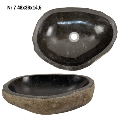 Natural stone washbasin - bathroom toilet countertop washbasin wash bowl - unique - boulder stone solid 