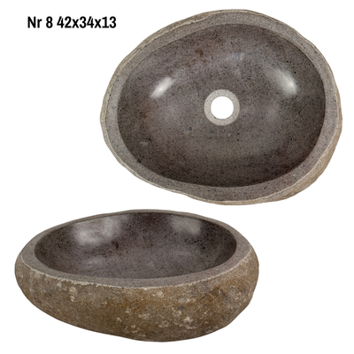 Natural stone washbasin - bathroom toilet countertop washbasin wash bowl - unique - boulder stone solid 