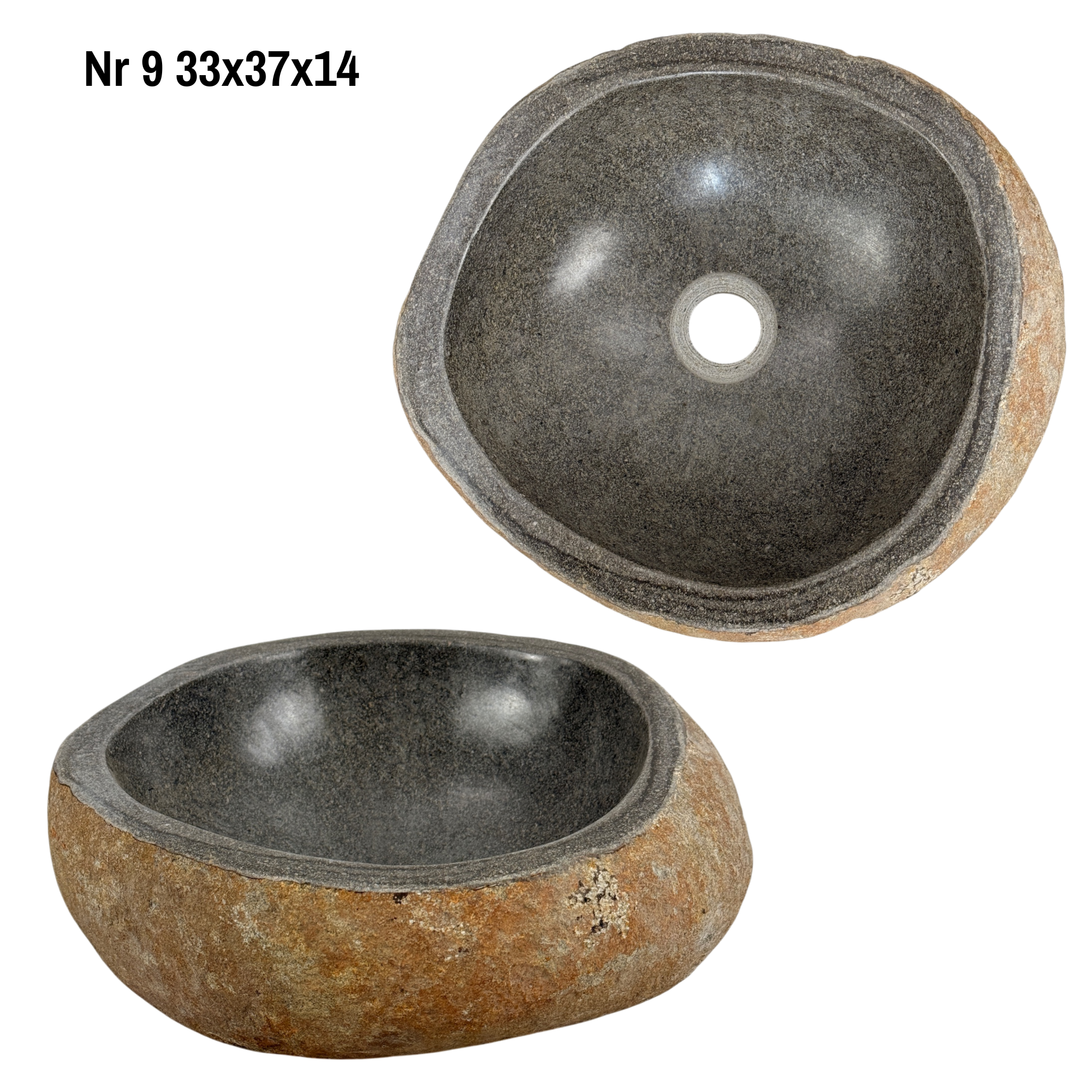 Natural stone washbasin - bathroom toilet countertop washbasin wash bowl - unique - boulder stone solid 