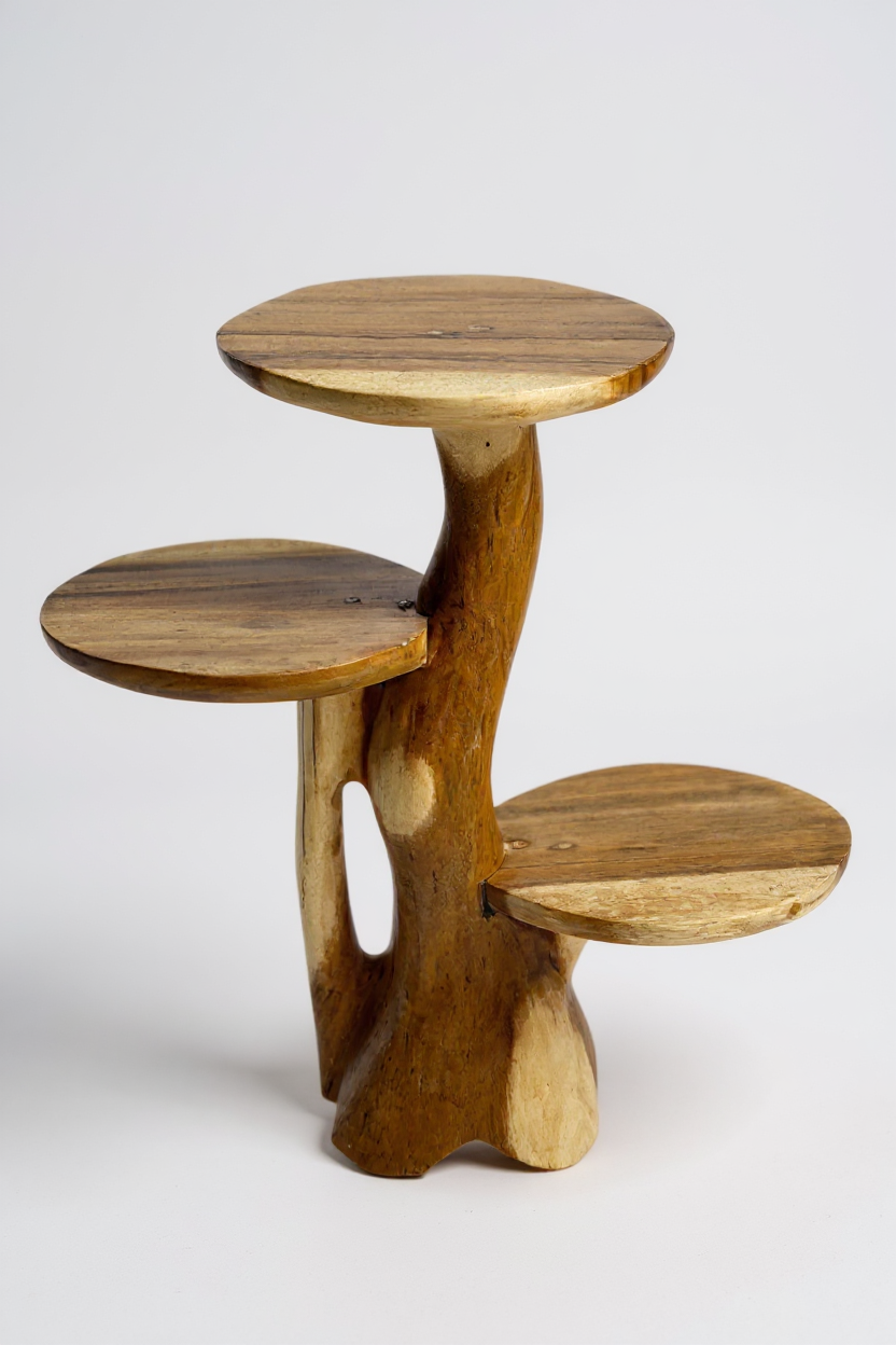 Étagère en teck – Design naturel avec un grain de bois unique – Accessoire de maison polyvalent pour plantes, livres et décorations – Différentes tailles