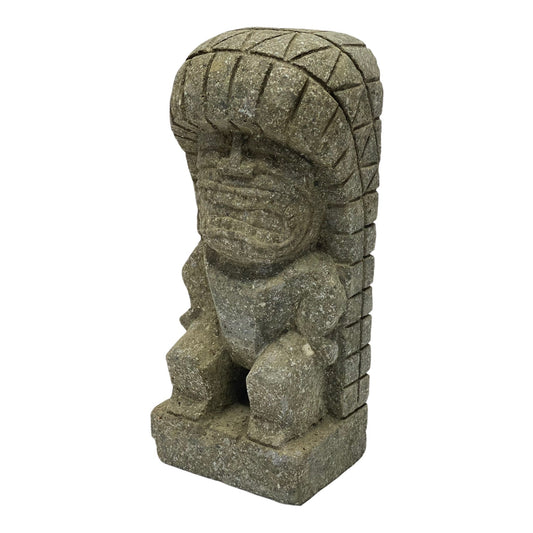Tiki sculpture “Ku” approx. 30 cm – Hawaii God of War statue limestone