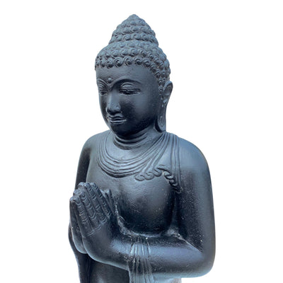 Statue de Bouddha - Décoration de jardin Décoration de chambre - Figurine en pierre moulée Résistant aux intempéries - Mélange de pierre de lave et de sable - 120 cm de hauteur