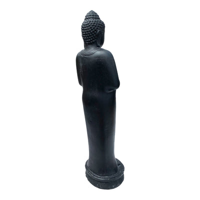Statue de Bouddha - Décoration de jardin Décoration de chambre - Figurine en pierre moulée Résistant aux intempéries - Mélange de pierre de lave et de sable - 120 cm de hauteur