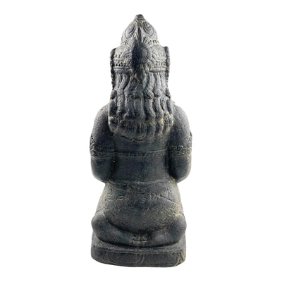 Statue de Dewi Sri - Décoration de jardin - Figurine en pierre assise résistante aux intempéries - Mélange de pierres de lave et de sable 50 x 16 x 26 cm