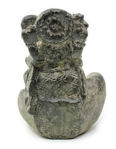 Sculpture de main de Ganesh - Décoration de pièce décorative Porte-savon Bâtons d'encens - Divinité hindoue de la bonne chance - Éléphant gris - 13x9x15 cm