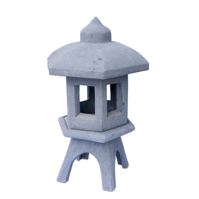 Lanterne de jardin décorative en pierre japonaise résistante aux intempéries, mélange de pierres, lot de 3, gris, 80 x 51 x 51 cm